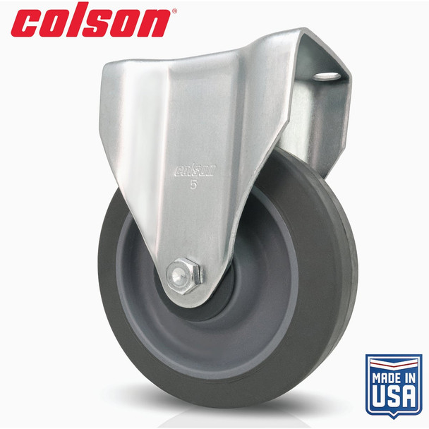 Colson 5 In. Gray TPR Rigid Plate Caster 82260