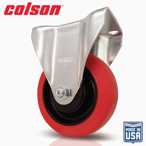 Colson 4 In. Red Polyurethane Rigid Plate Caster 82268