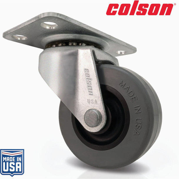 Colson 2 In. Gray TPR Swivel Plate Caster 82241