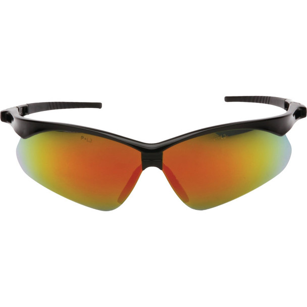 Pyramex PMXTREME Black Frame Safety Glasses with Ice Orange Mirror Lenses