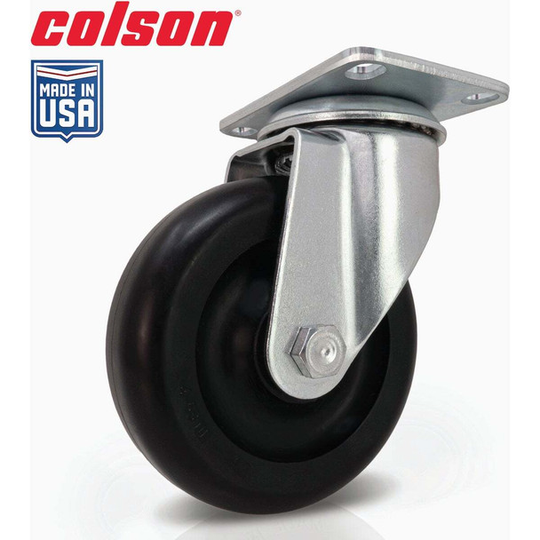 Colson 4 In. Black Polypropylene Swivel Plate Caster 82237