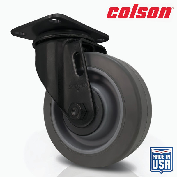 Colson 4 In. Gray TPR & Black Swivel Plate Caster 82255