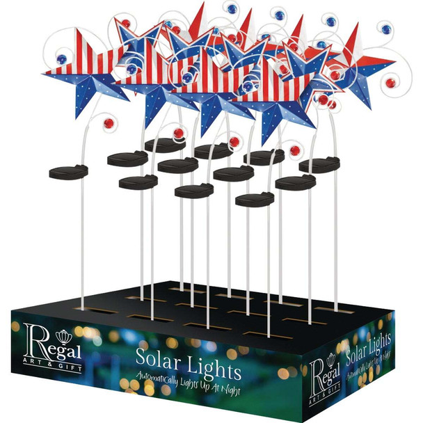 Regal Art & Gift Americana Star Solar Stake Assortment (12-Piece) 80514