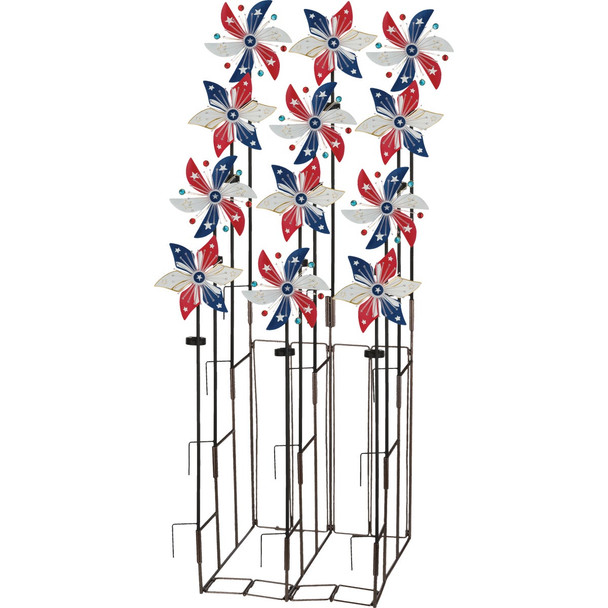 Regal Art & Gift American Spinner Solar Stakes Assortment (12-Piece) 80531