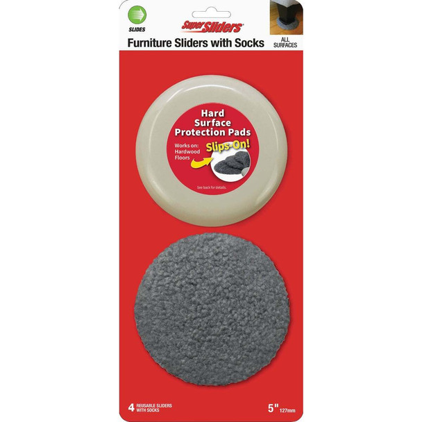 Super Sliders 5 In. Furniture Socks (4-Pack) 4701326SL