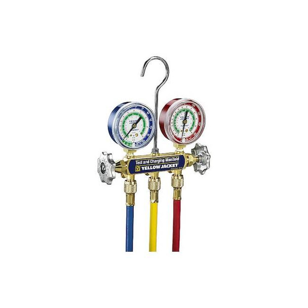 Yellow Jacket Manifold Gauge Set,5 ft L,2 1/2 in Gauge 41215
