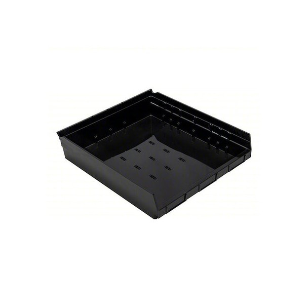 Economy nesting shelf bin, Plastic, Black, 4 in H, 16 1/2 in W, 17 7/8 in L