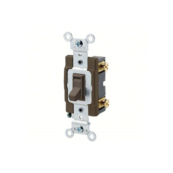 Leviton WallSwitch,1hp,Toggle,20A,Brown,PK1 54521-2