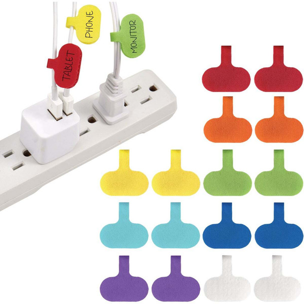 Wrap-It Storage Regular Multi-Color Cable Labels (16-Pack) 416-CL-V-MC