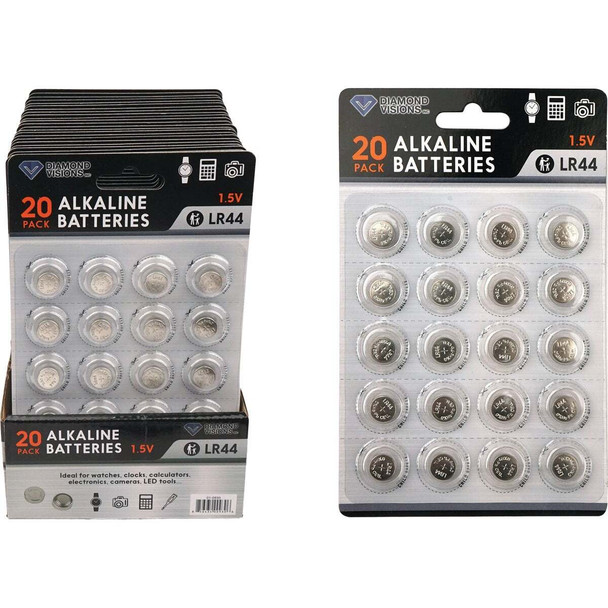 Diamond Visions LR44 Alkaline Battery (20-Pack) 01-0930 Pack of 24
