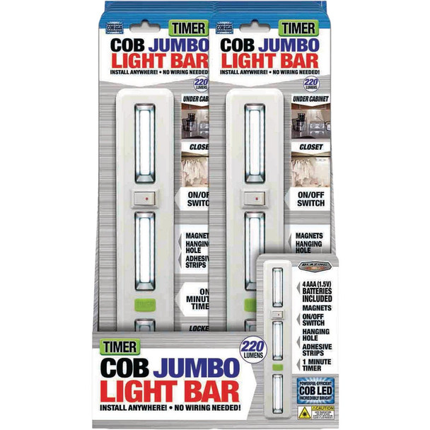 Blazing LEDz Timer Jumbo COB LED Battery Operated Light Bar 702666 Pack of 12