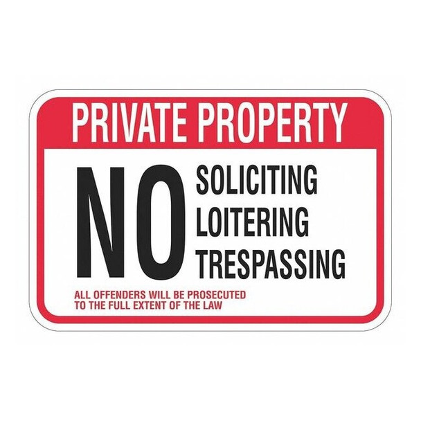 Warning Sign, 18 in H, 24 in W, Aluminum, Rectangle, English, T1-1165-HI_24x18