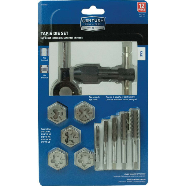 Century Drill & Tool SAE Tap & Die Set (12-Piece) 98922