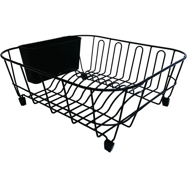 Grayline 12.4 In. W x 14.1 In. L Black Wire Sink Dish Drainer 44404