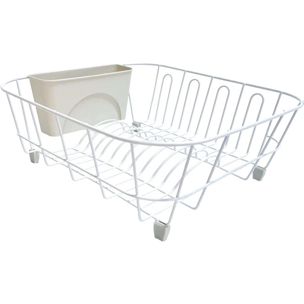 Grayline 12.4 In. W x 14.1 In. L White Wire Sink Dish Drainer 44400
