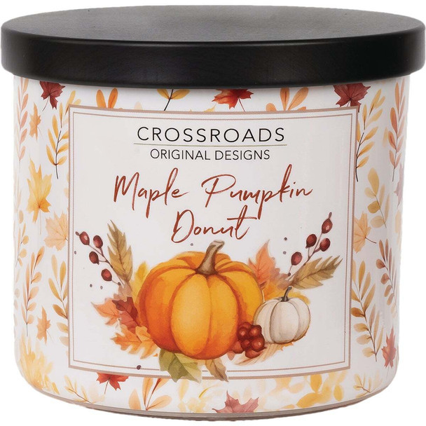 Crossroads Original Designs 15 Oz. Wrapped Jar Candle, Maple Pumpkin Donut MPDWV