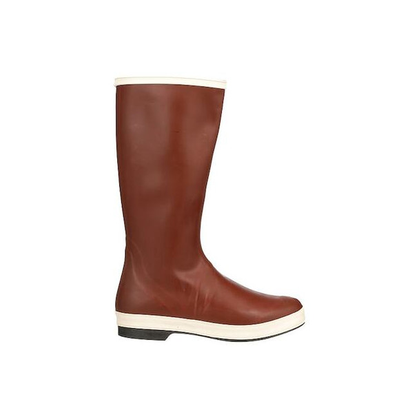 Unisex Pylon Tall Rubber Boots, Plain Toe, 16 in Height, Cream, Red, 11