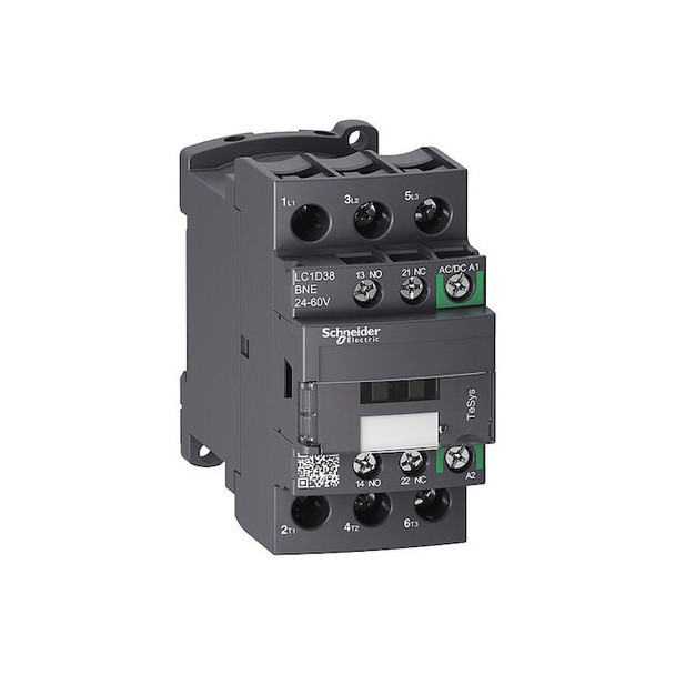 IEC Magnetic Contactor, 1NC/1NO, 24V-60V AC/DC, 3 P, Non-Reversing, Screw Clamp