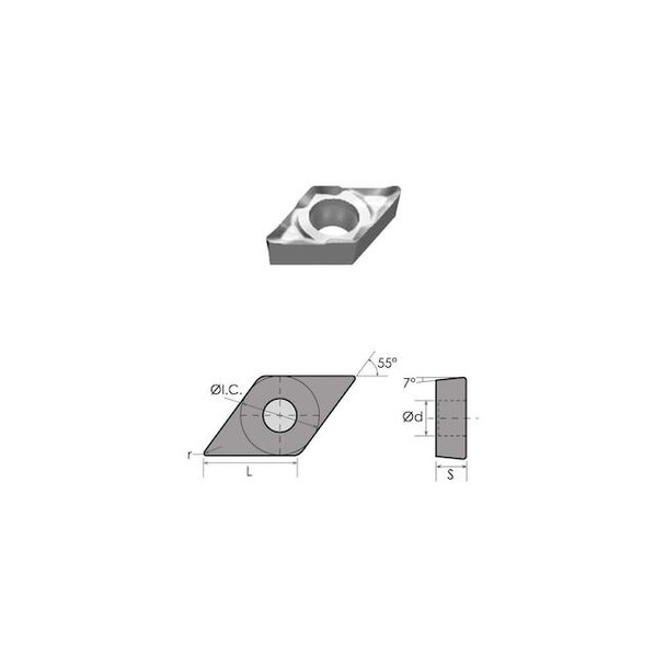 Hhip DCGX 32.52 LH Carbide Insert For Aluminum 6055-0222 Pack of 2