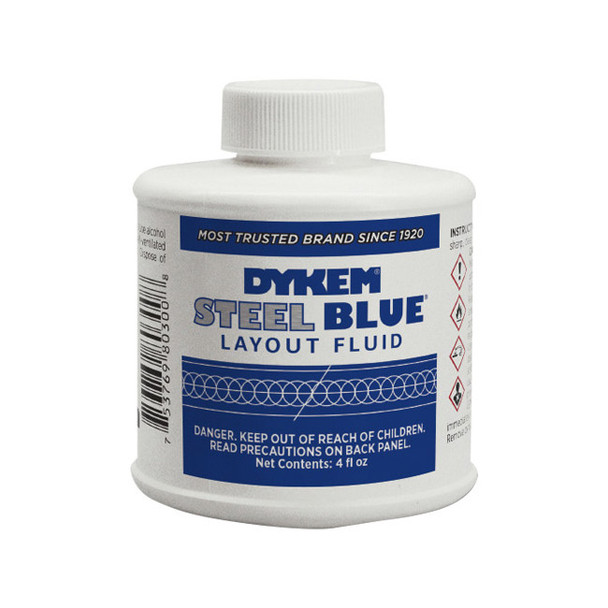ITW ProBrands™ Dykem® Steel Blue® Layout Fluid, 4 oz, Brush-In-Cap, 12/Case