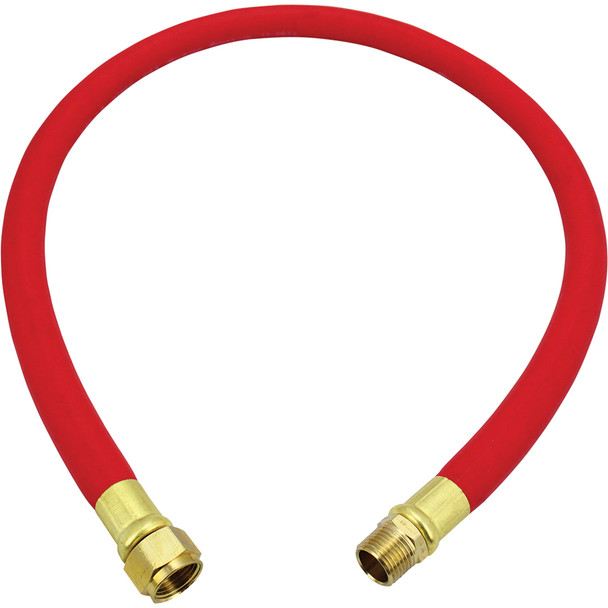 2780-3LH Air Leader Hose, 1/2" x 3 ft. Rubber Hose - 1/2" NPT Brass Ends - 300 Max PSI 2780-3LH