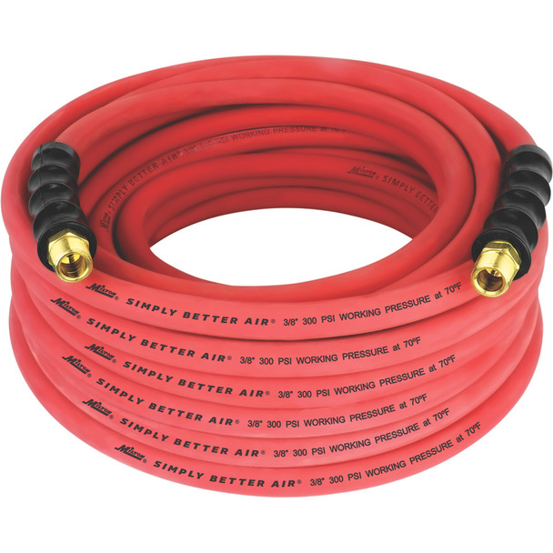 ULR Ultra Lightweight Rubber Hose, 3/8" ID x 50 ft., 3/8" MNPT ULR385038