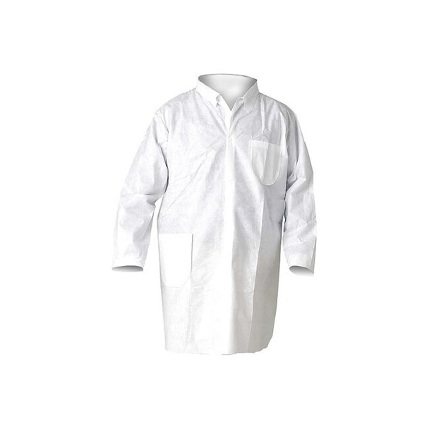 Disposable Coverall, 3XL, Fabric, Zipper, Elastic Cuff, Serged Seam