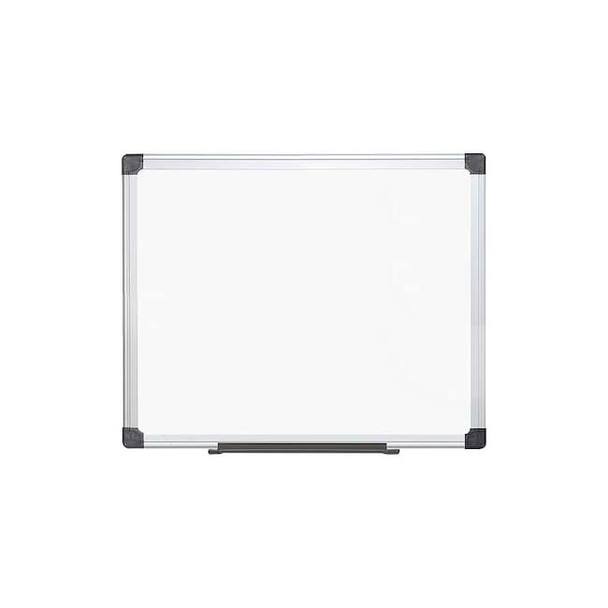 Dry Erase Board, Melamine, 47 13/64 in, 94 1/2 in, Aluminum Frame, White, Matte