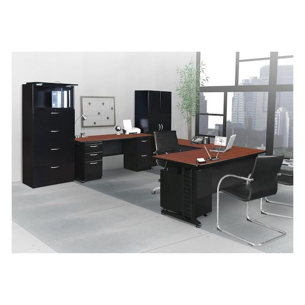Regency Desk Shell Fusion 72" L-Desk Shell,42" Return,Cherr, Cherry MLDS723042CH