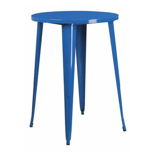 Flash Furniture Round 30" L, 30" W, 41" H, Metal Top, Blue CH-51090-40-BL-GG