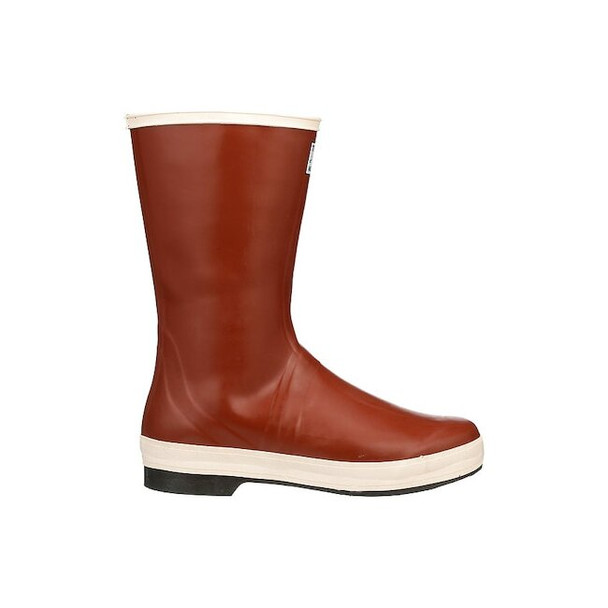 Unisex Pylon Mid Rubber Boots, Plain Toe, 12 1/2 in Height, Cream, Red, 10