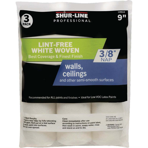 Shur-Line 9 In. x 3/8 In. Woven Roller Cover (3-Pack) SLW938-3PK