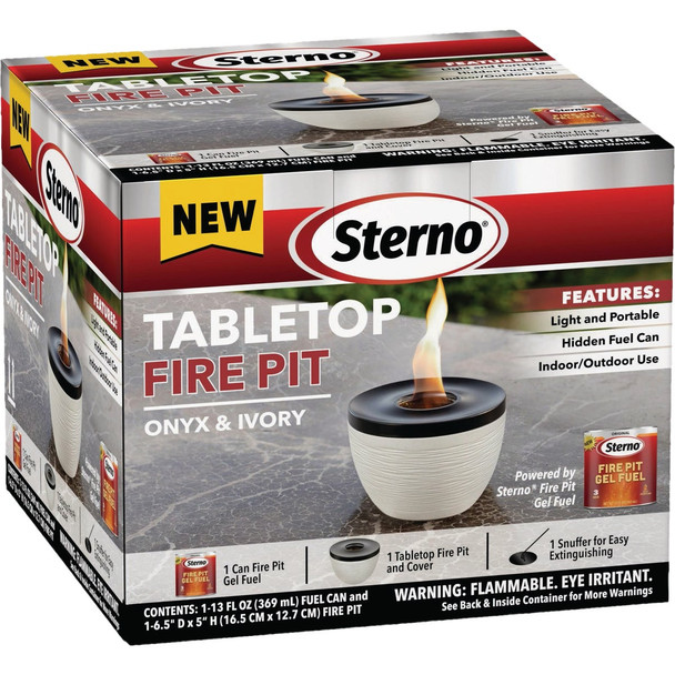 Sterno Small Onyx with Black Lid Tabletop Fire Pit 73068