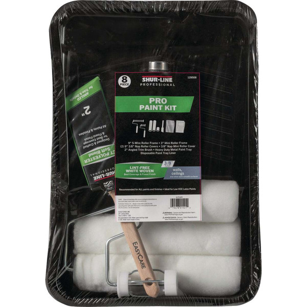 Shur-Line Professional Paint Roller & Metal Tray Set (8-Piece) SLTTS-8PC
