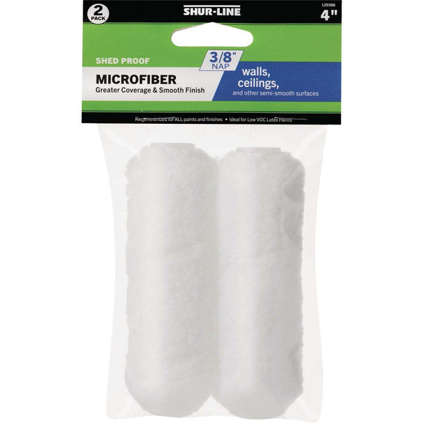 Shur-Line Best 4 In. x 3/8 In. Microfiber Roller Cover (2-Pack) 30021201