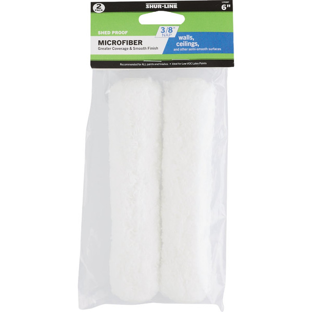 Shur-Line Best 6 In. x 3/8 In. Microfiber Roller Cover (2-Pack) 30021203