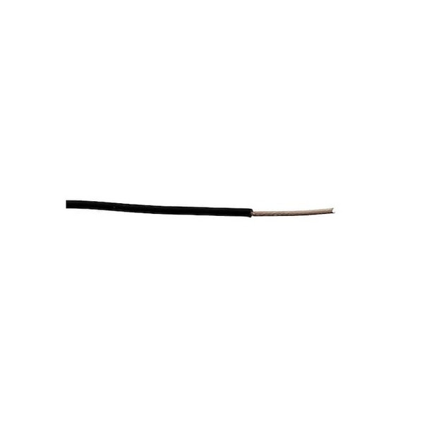 High Temp and High-Voltage Wire, TFE, 14 AWG, Black, Stranded, 300V, 10 ft