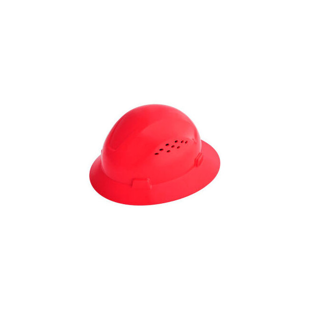 Jackson Safety Advantage Full Brim Hard Hat Vented 4-Pt. Ratchet Suspension Red