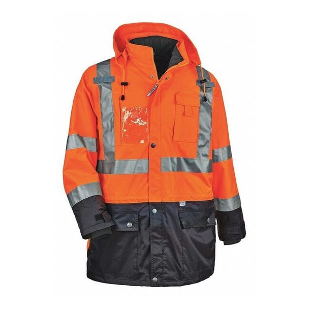 Ergodyne Hi-Vis Thermal Jacket Kit, 300D Oxford Polyester, Hi-Viz Orange, L 8388