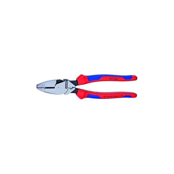 New England Linesman Pliers, 9 1/2 in Length, Dual Material Handle