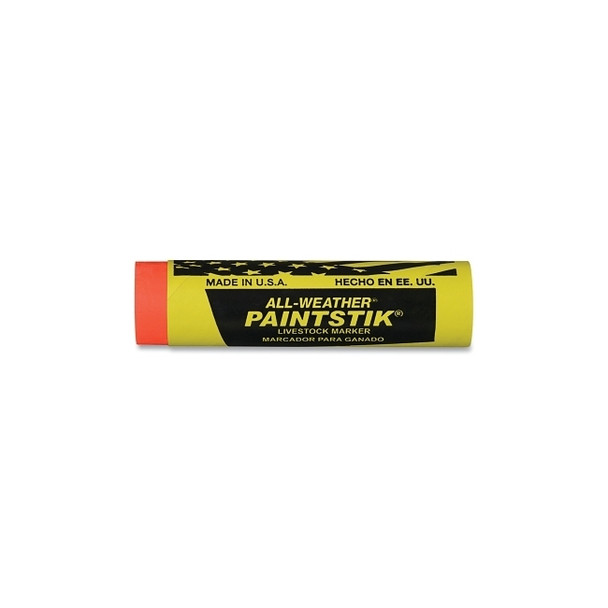 Paintstik® Livestock Marker, 1 in dia, 4 in L, Fluorescent Orange