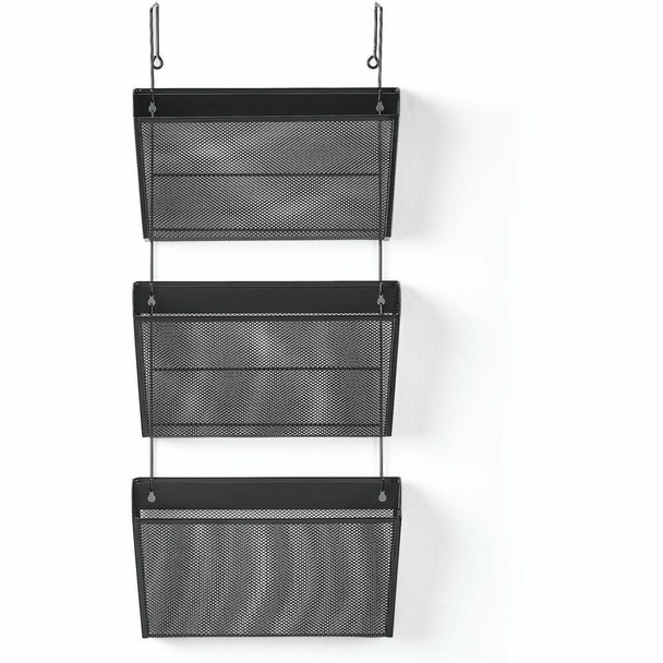 Lorell Mesh Wall File Organizer System - Black - Mesh - 4 / Carton