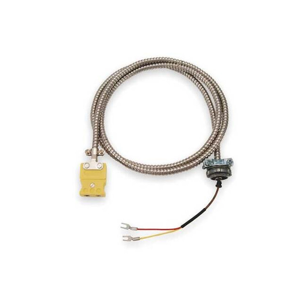 Thermocouple Cable Assemblies, 20 AWG, 2 C, Silver Over Red/Yellow, 10 ft