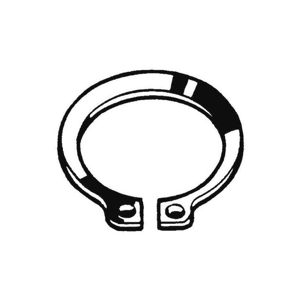 External Retaining Ring for Shaft, Steel, Plain Finish, 10 PK