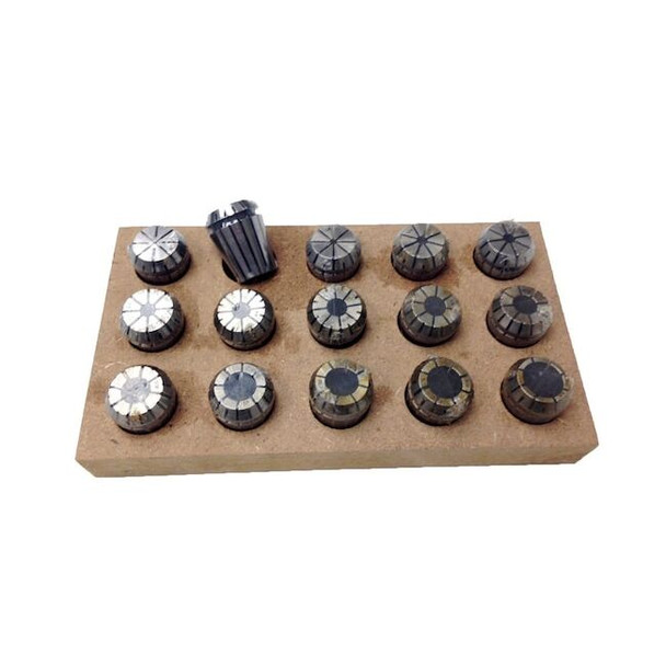 Hhip 1/16 to 5/8 in ER25 15 Piece Spring Collet Set 3900-5235