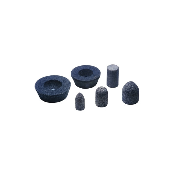 Resin Cones and Plugs, Type 16, 1 1/2 in Dia, 2 1/2 in Thick, 5/8 Arbor, 24 Grit