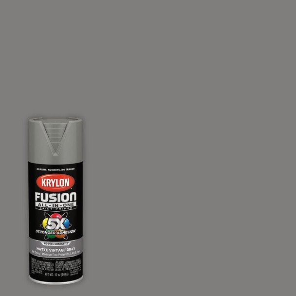 Krylon Fusion All-In-One 12 Oz. Matte Spray Paint, Vintage Gray K02910007