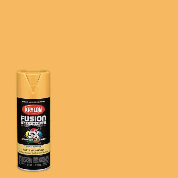 Krylon Fusion All-In-One 12 Oz. Matte Spray Paint, Wild Honey K02765007
