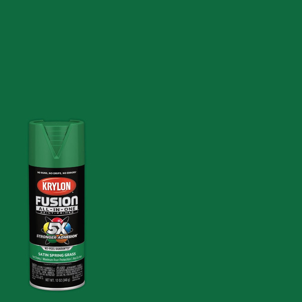 Krylon Fusion All-In-One 12 Oz. Satin Spray Paint, Spring Grass K02751007