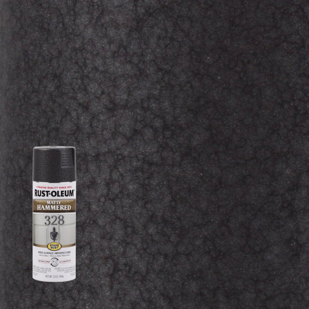 Rust-Oleum Stops Rust Matte Black 12 Oz. Hammered Spray Paint 300607